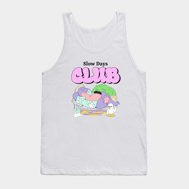 Cartoony Friends - Slow Days Club Tank Top by fallingspaceship